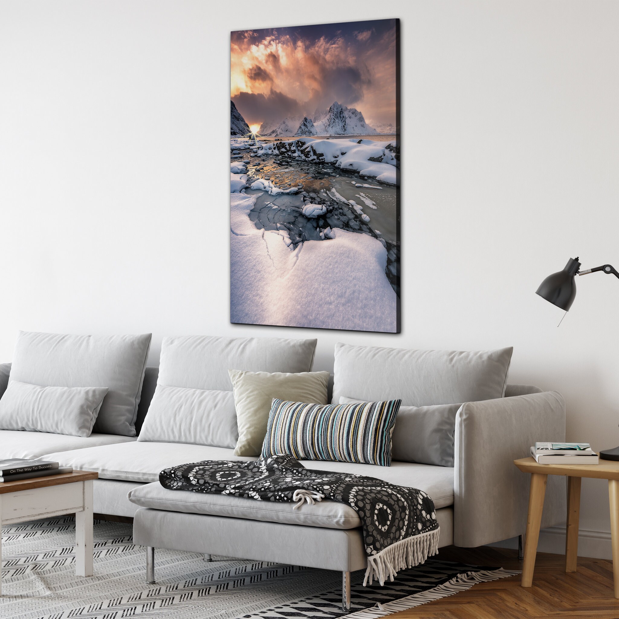 Iceland Lake View Canvas Wall Art - Islande Photography Lake Art