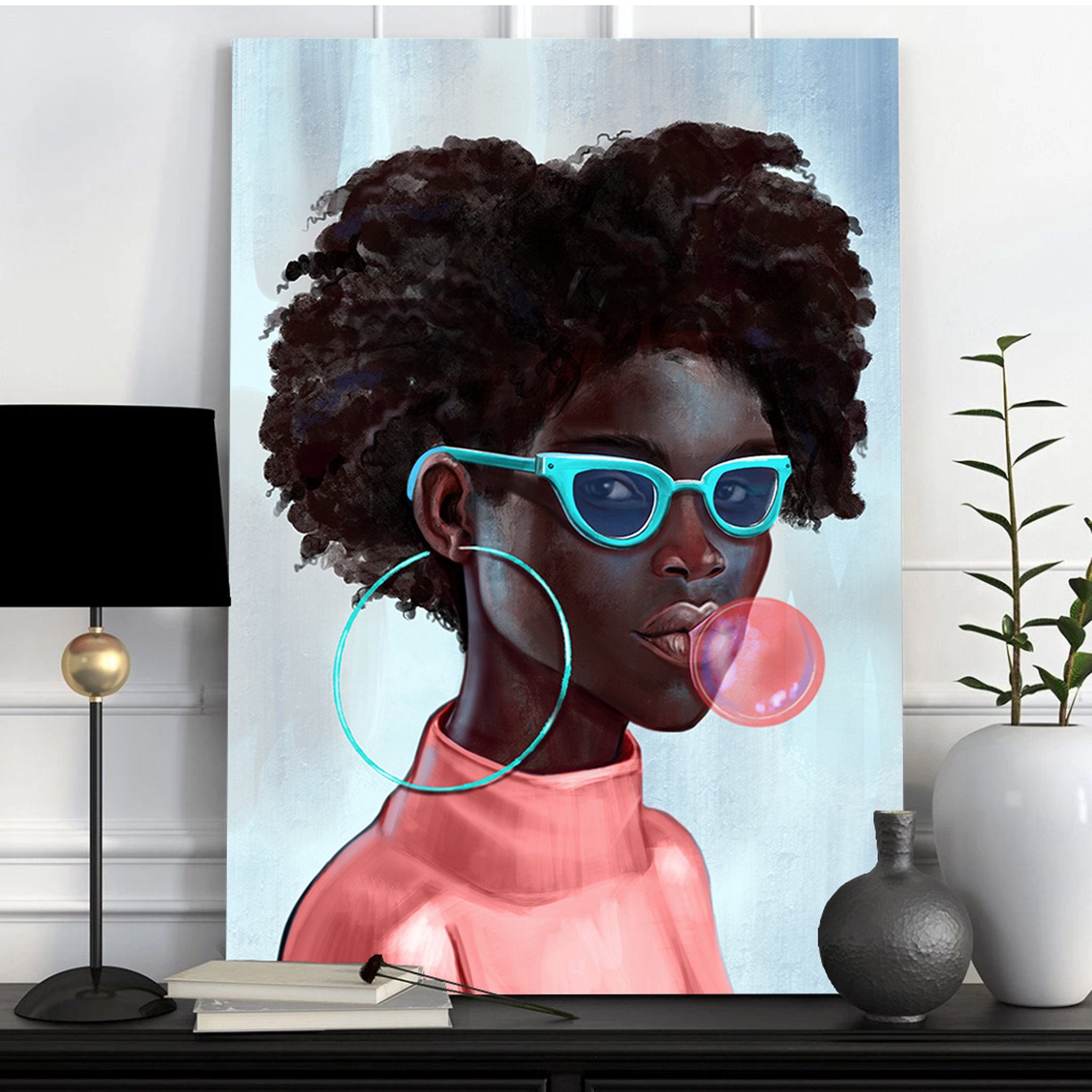 Kelly Gum Canvas Art - Art Mural Féminin Africain Féministe