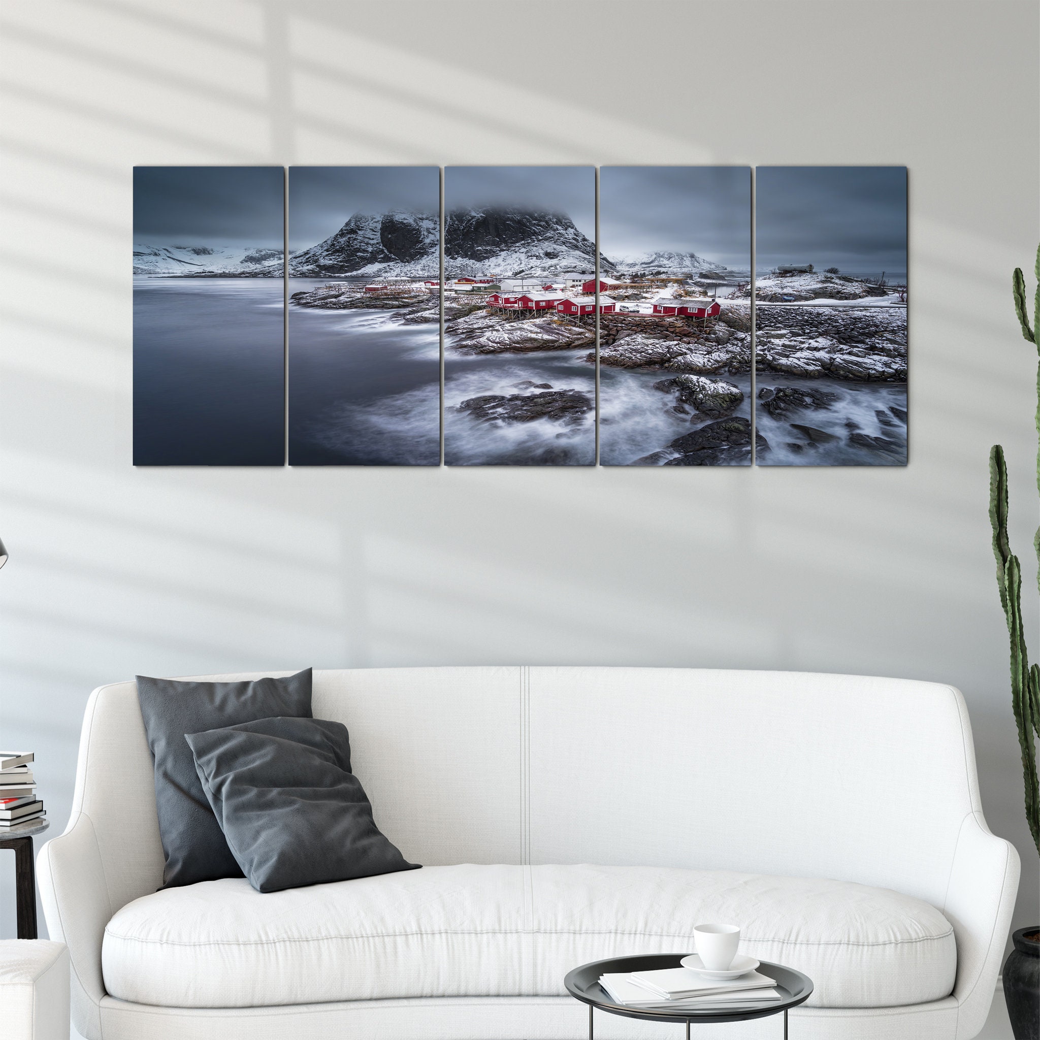 Hiver Lofoten Îles Canvas Wall Art - Iceland Photography Water Photography