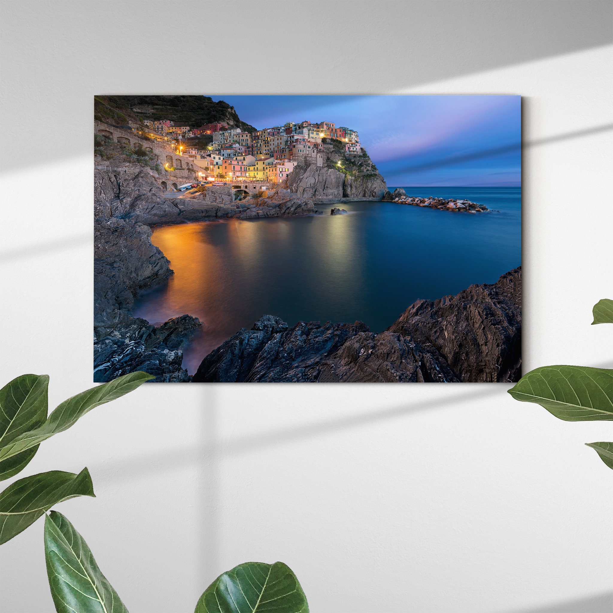 Manarola Lifestyle Art Mural sur Toile - Peinture de Montagne Art Japonais