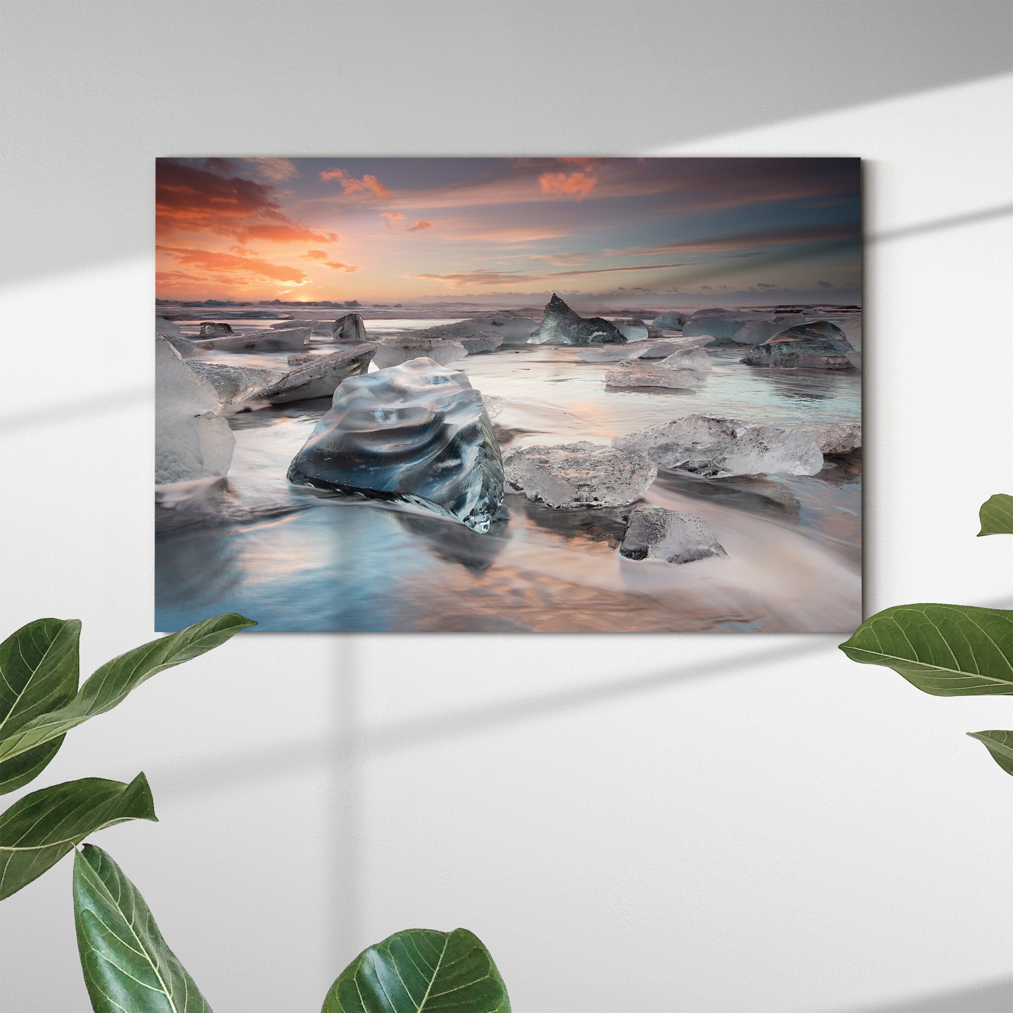 Lagon Glaciaire Plage Toile Art Mural - Beach Glaçons Photographie