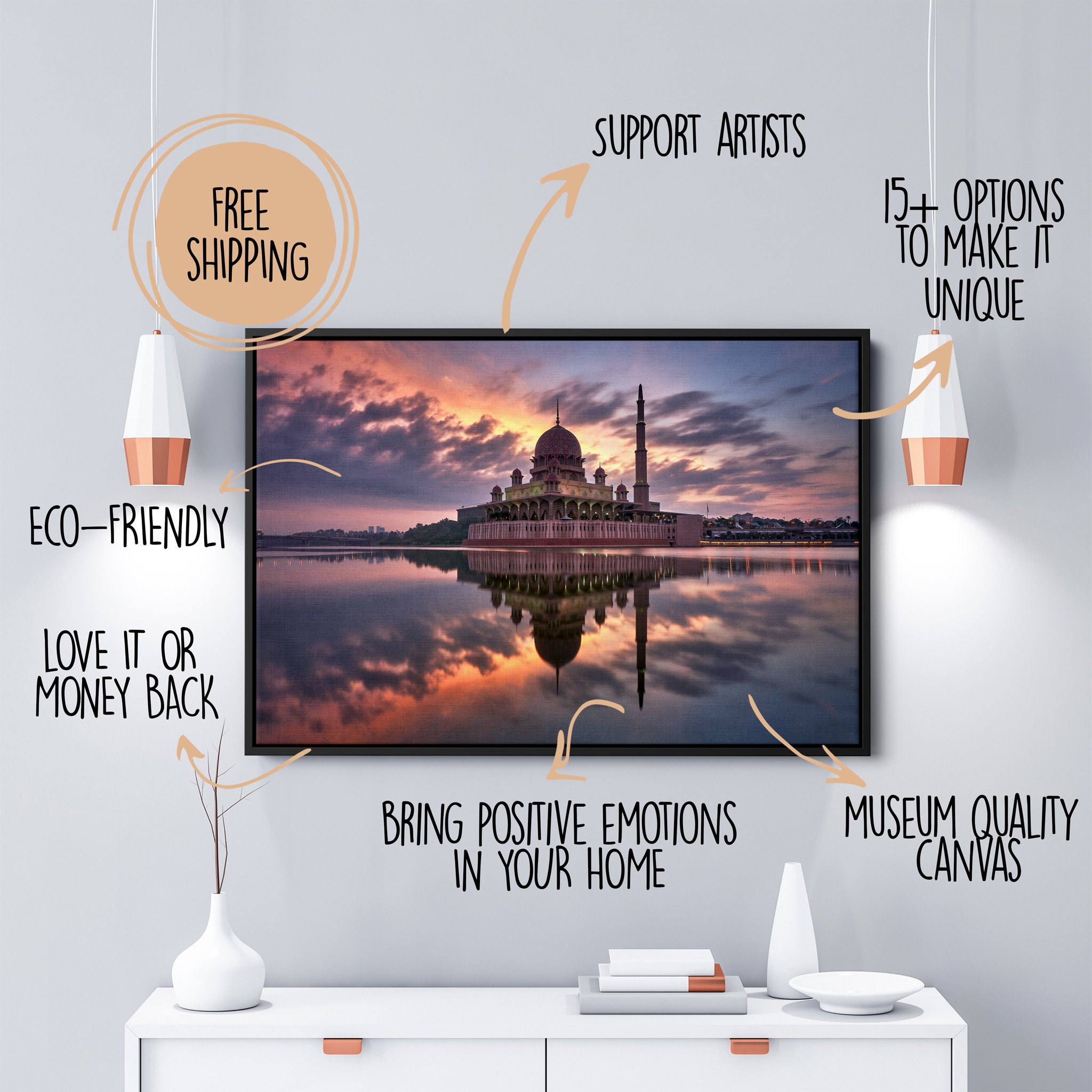 Masjid Putrajaya Art Mural sur Toile - Art Paysager Nature