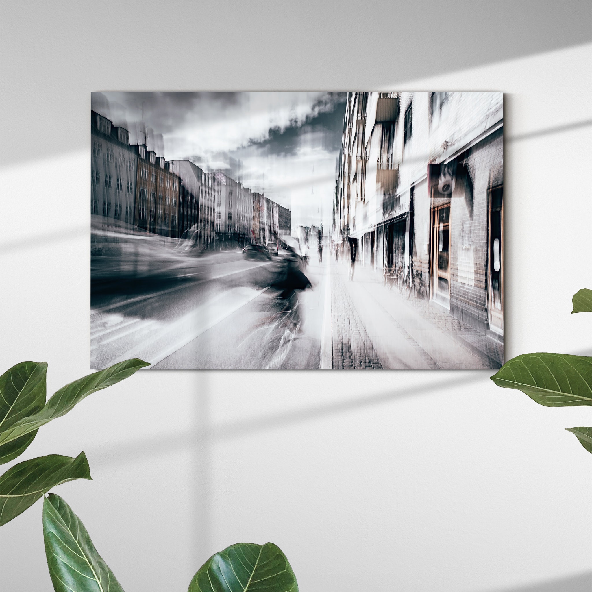 La Vie à Copenhague Art Mural sur Toile - de Ville Gris