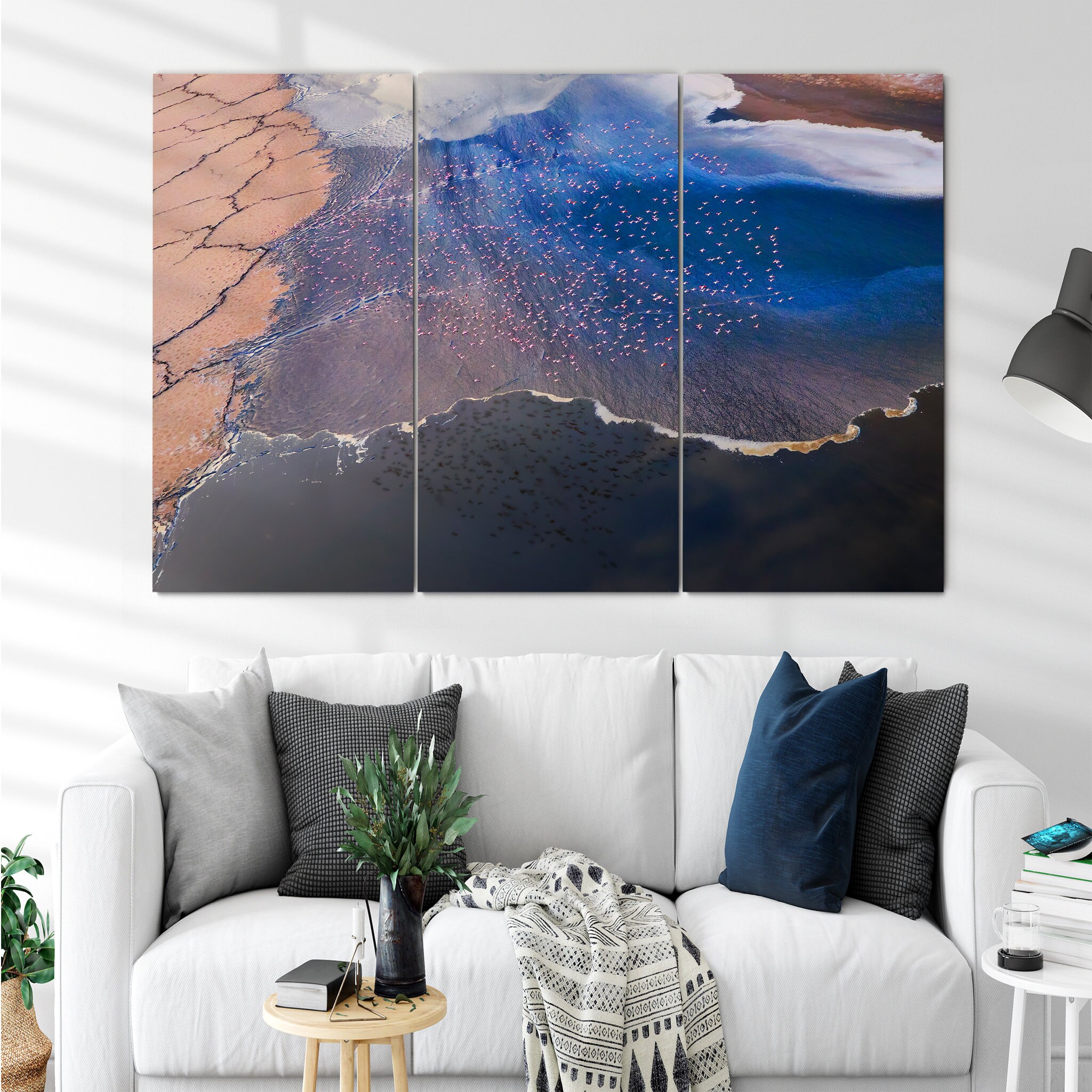 La Fleur Canvas Wall Art - Coastal Beach Top View Photo