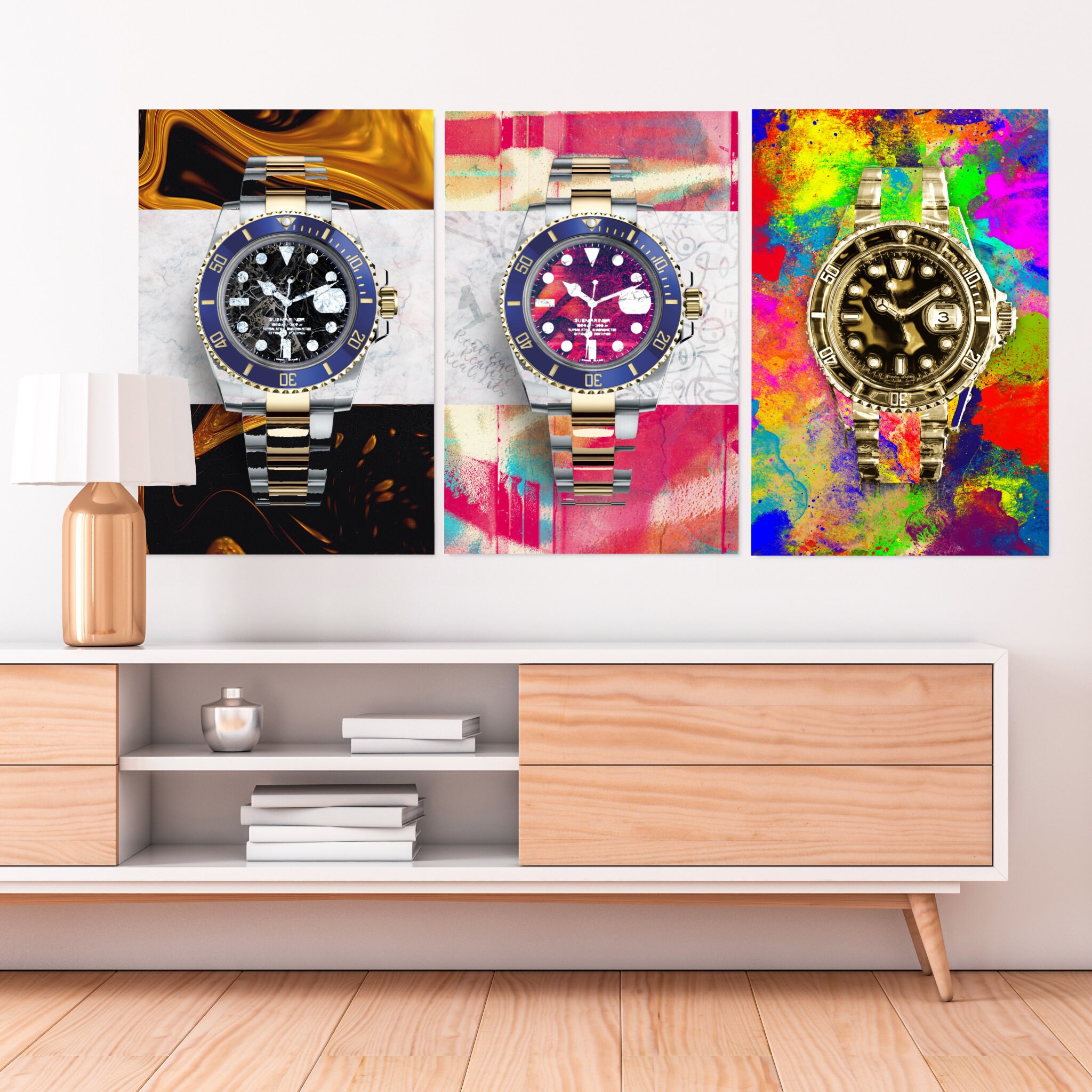 3 Pièces Luxury & Pop Art Watch - Bundlesmoney Canvas Wall Canvas Print Office Decor Money Pop Entre