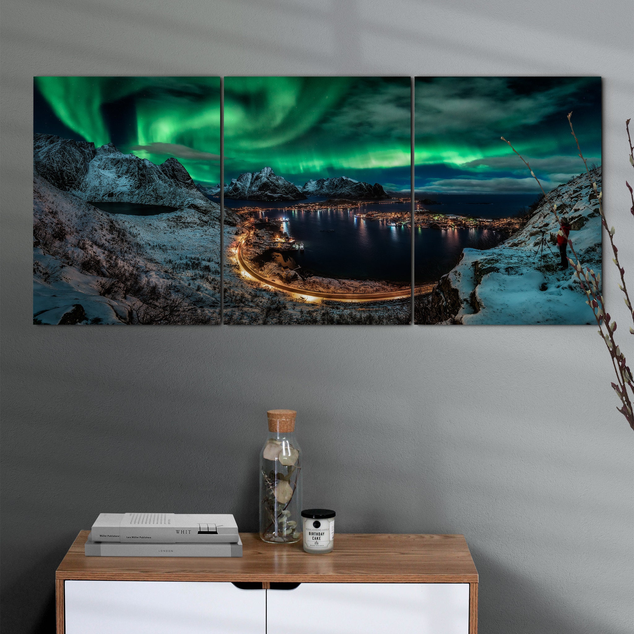 À La Poursuite Des Aurores Boréales Art Mural sur Toile - Photographie d'aurores Nocturne