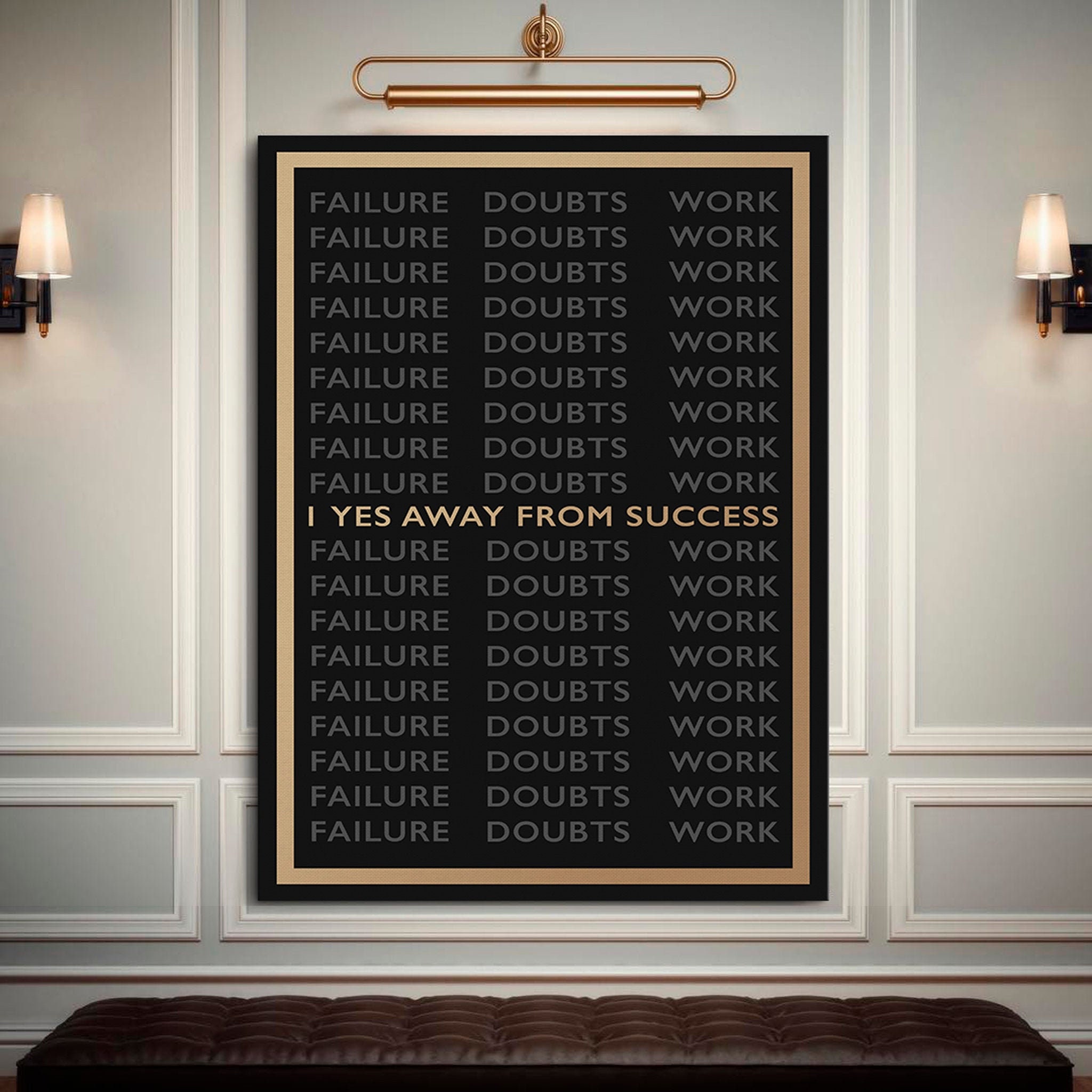 1 Oui Loin Du Succès - Citations Inspirantes, en Toile d'art Mural et Motivationnelles Décoration de