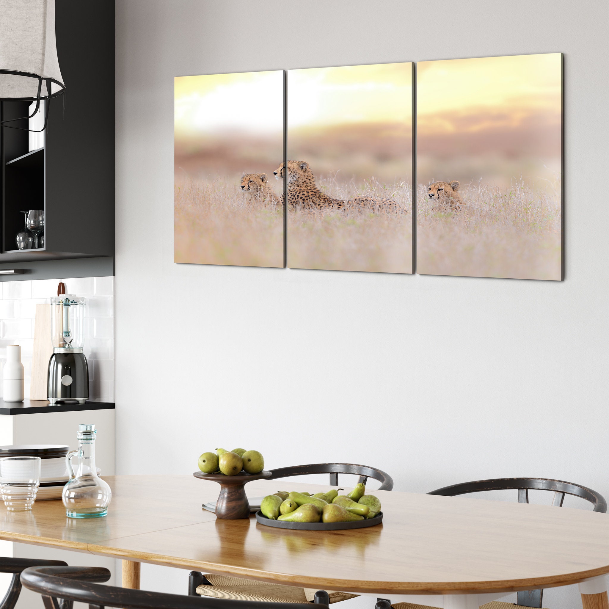 Cheetah Family Canvas Art Mural - Photographie de Guépard Animal