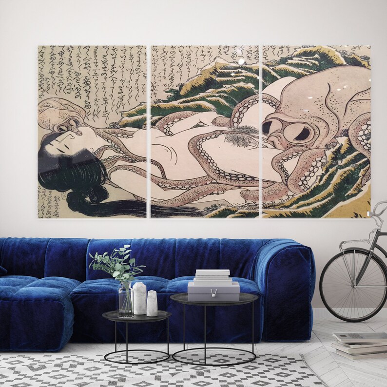 Katsushika Hokusai the dream of the fishermans wife canvas Etsy