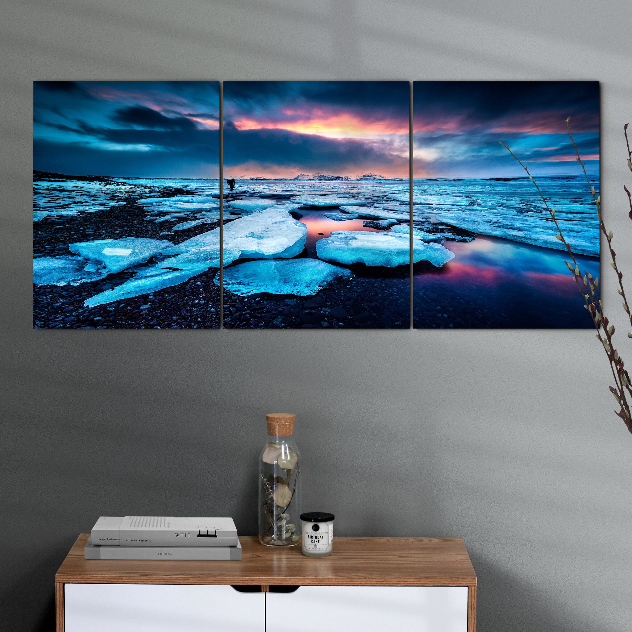 Badlands Iii Art Mural sur Toile - Photographie Islandaise Polar Night View
