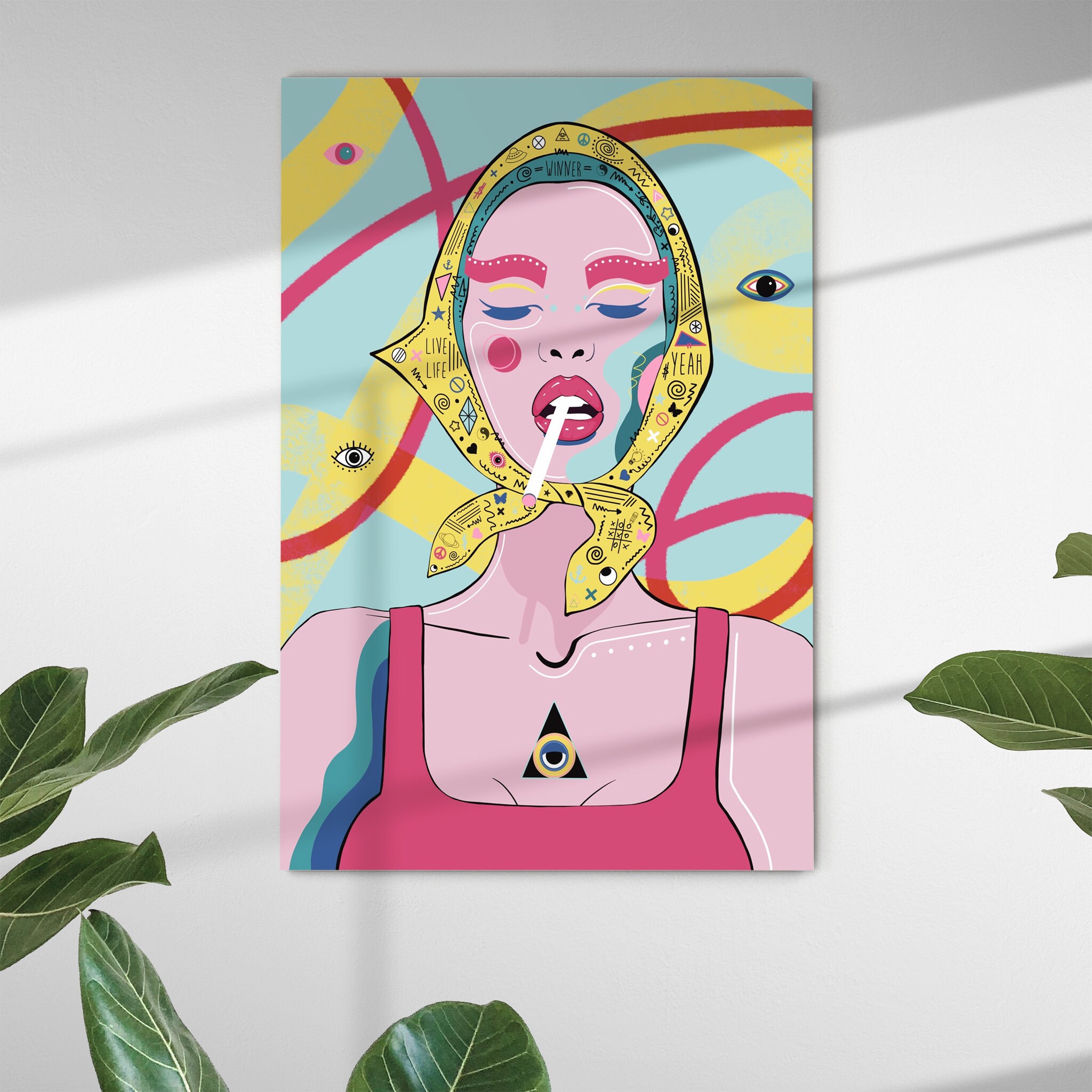 Pop Art Anna- Pop Icone & Toile Pop Art Pour Salon - Home Decor Vintage Mural Féministe