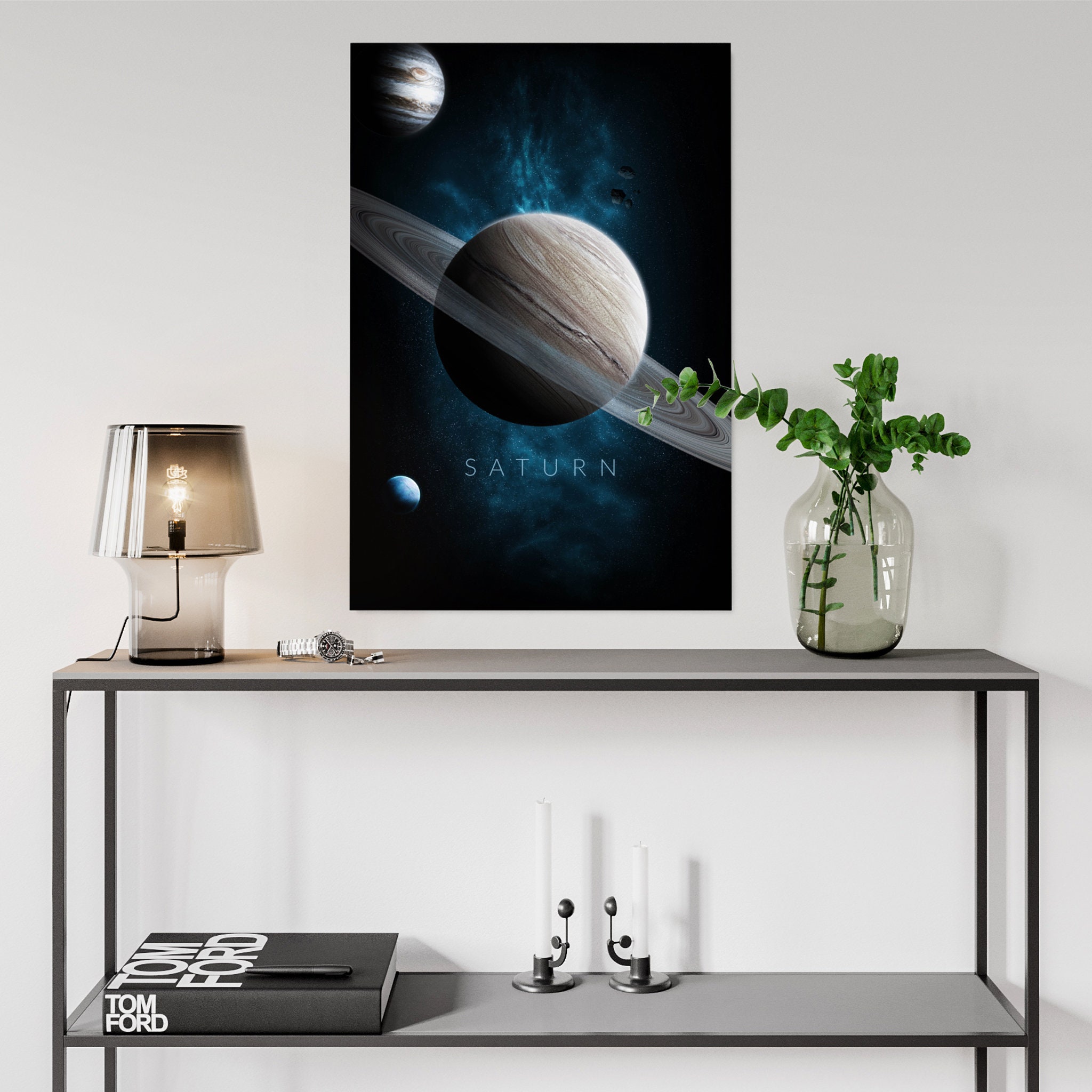 Saturn Canvas Print, Planet in Space Wall Art, Outer Apartment Decor, Cadeaux d'astronomie, Extra La