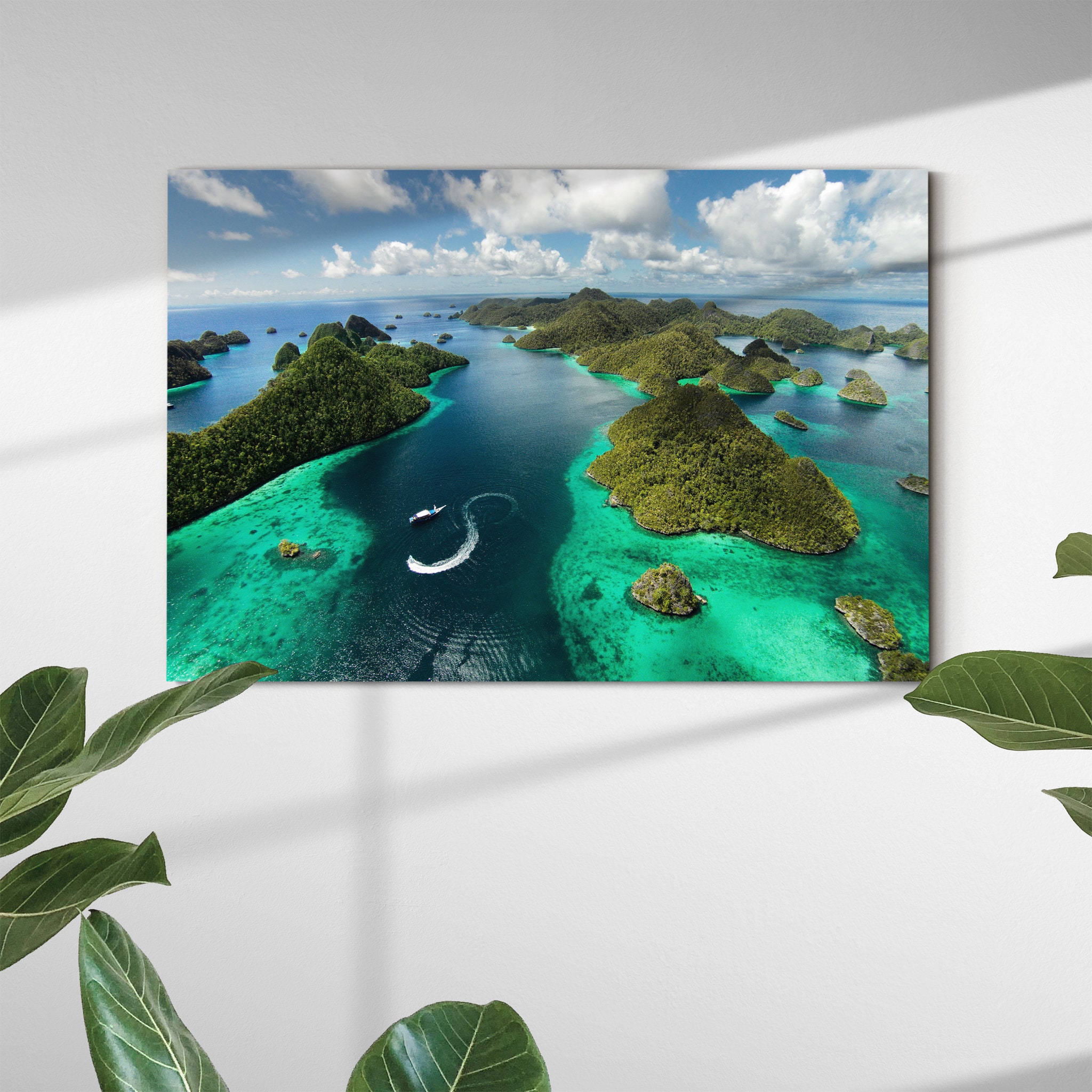 Paradis Vert Art Mural sur Toile - Photographie Verte Art Du Lac