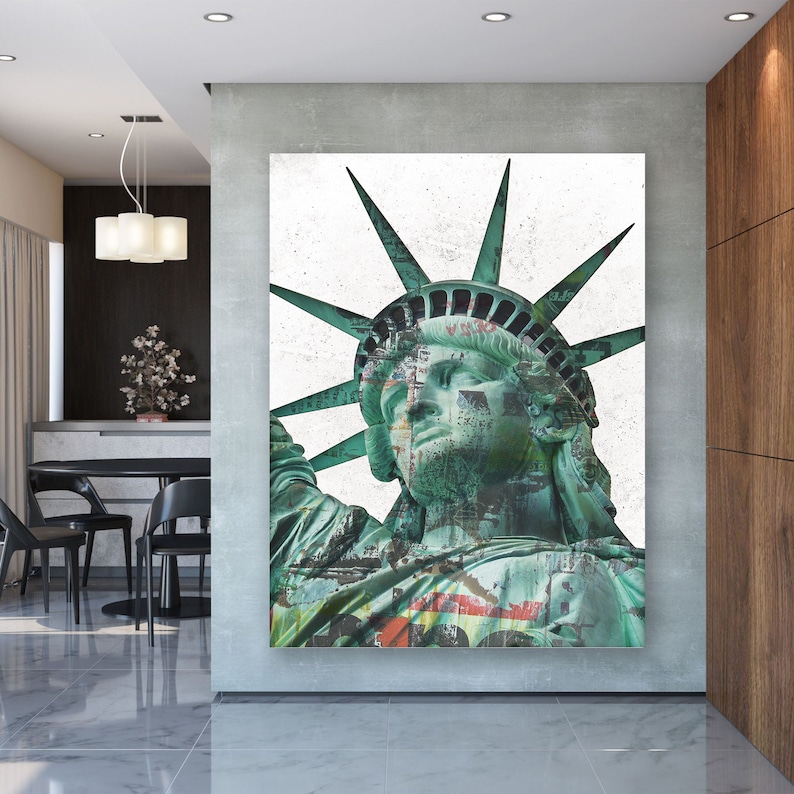 Liberty New york canvas wall art Statue Of Liberty Wall Etsy