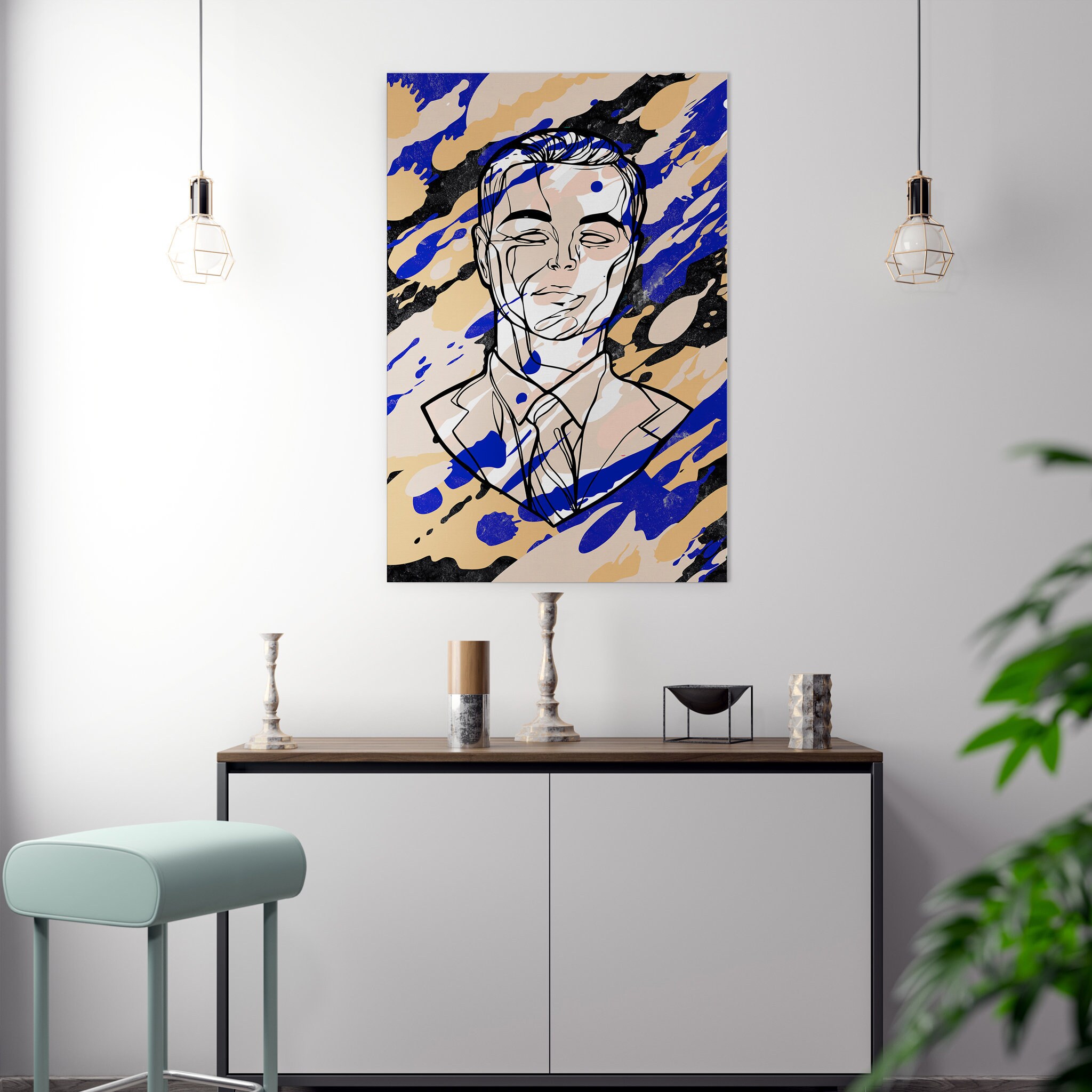 Café Pour Fermer Bleu- Loup de Wall Street Toile Art - Gatsby La Grande d'art Mur Pour Le Bureau Mur