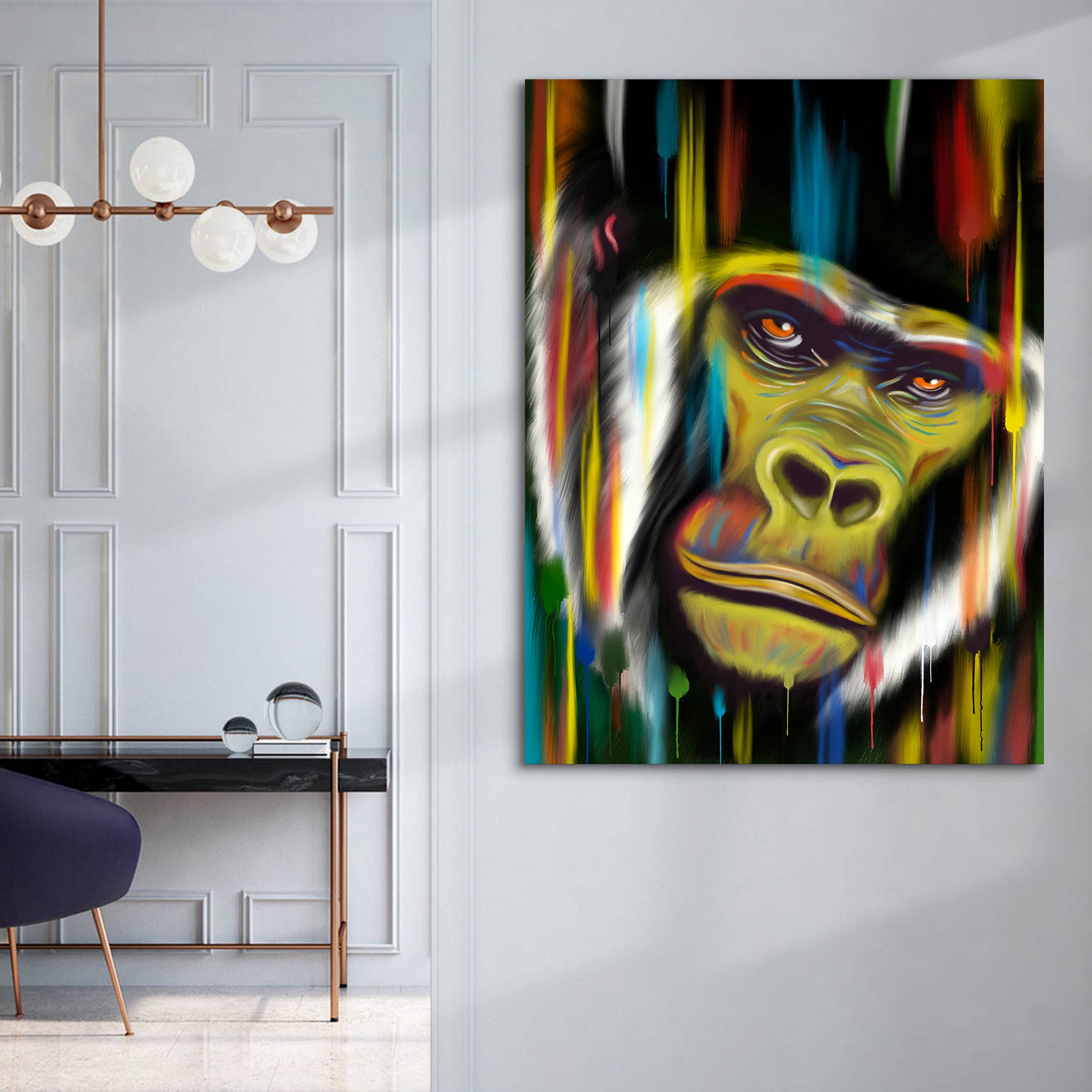 Pop Kong - Art Mural Animalier Moderne Kong