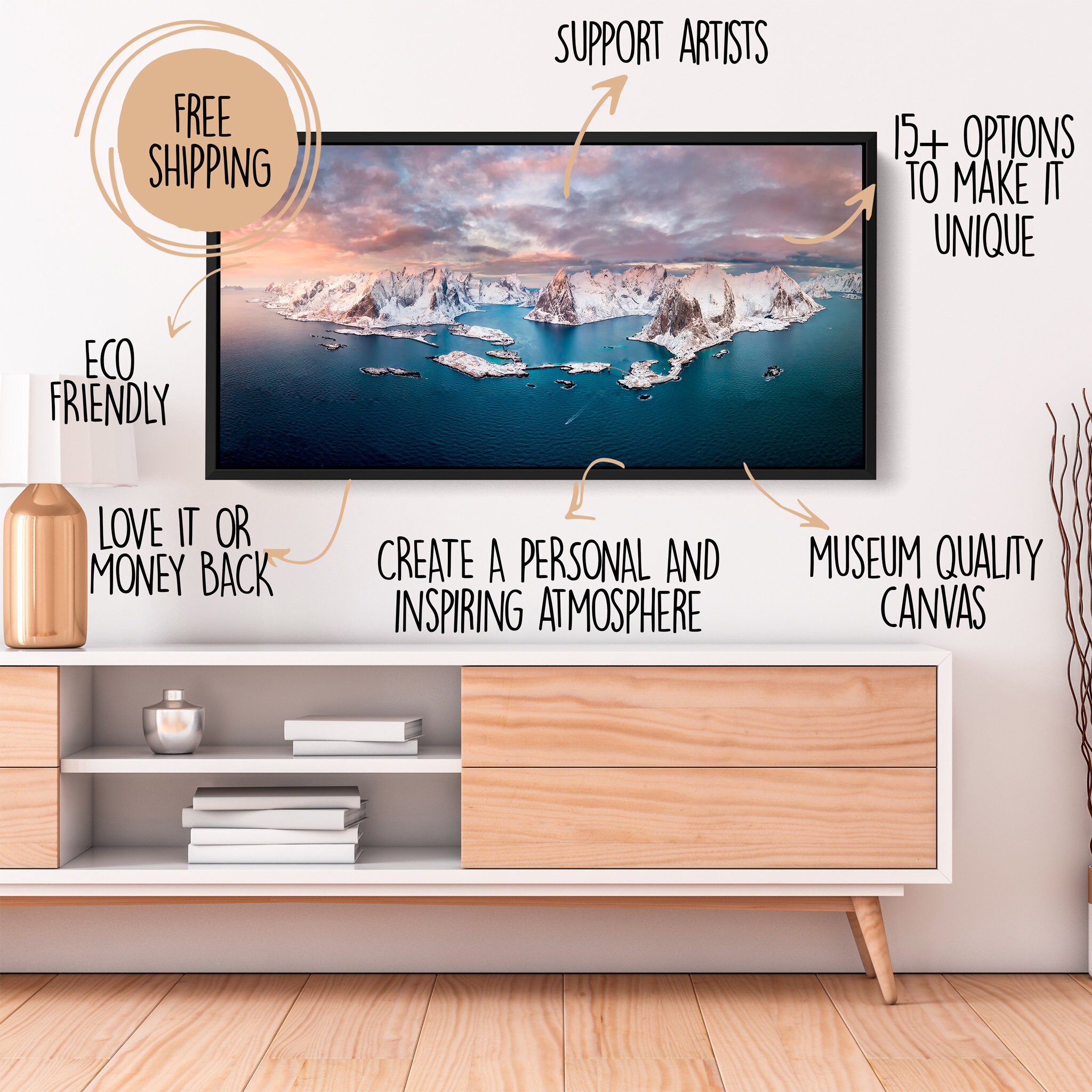 White Wonder Canvas Art Mural - Photographie Islandaise de Falaise Mer