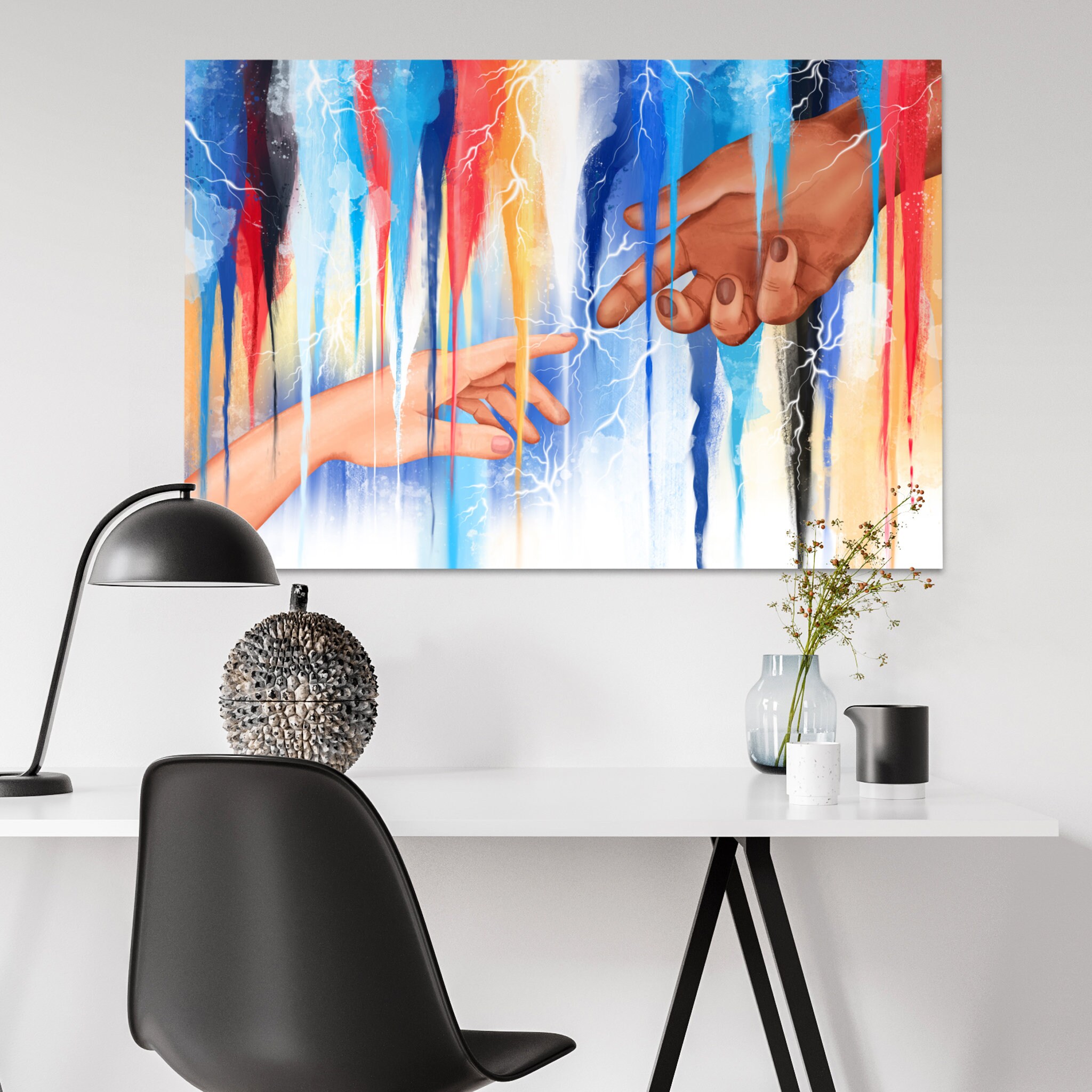 Création d'adam - Art Mural Moderne Adam Abstrait