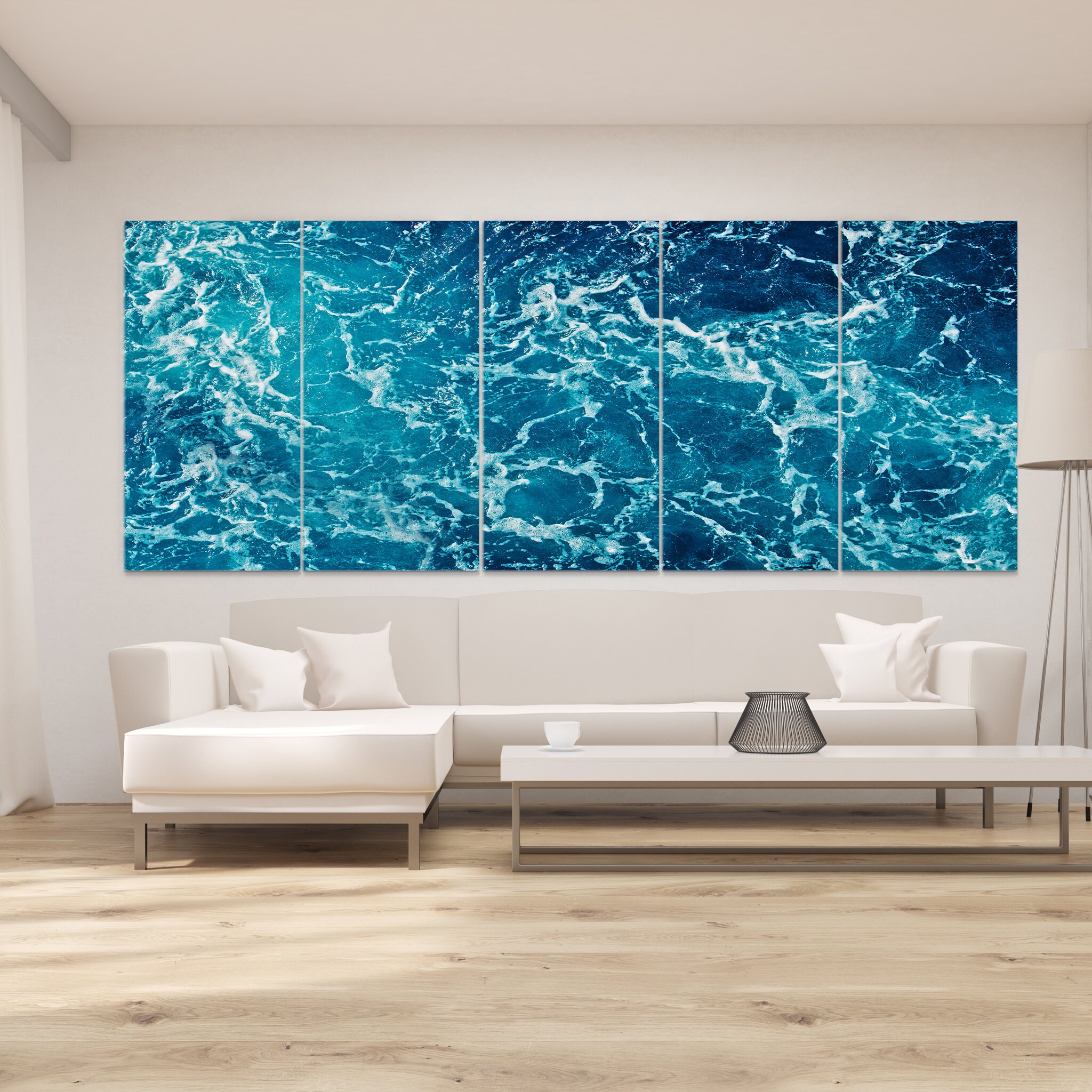 Ocean Wall Art Canvas Print Aerial Ocean Triptych Wall Art | Etsy