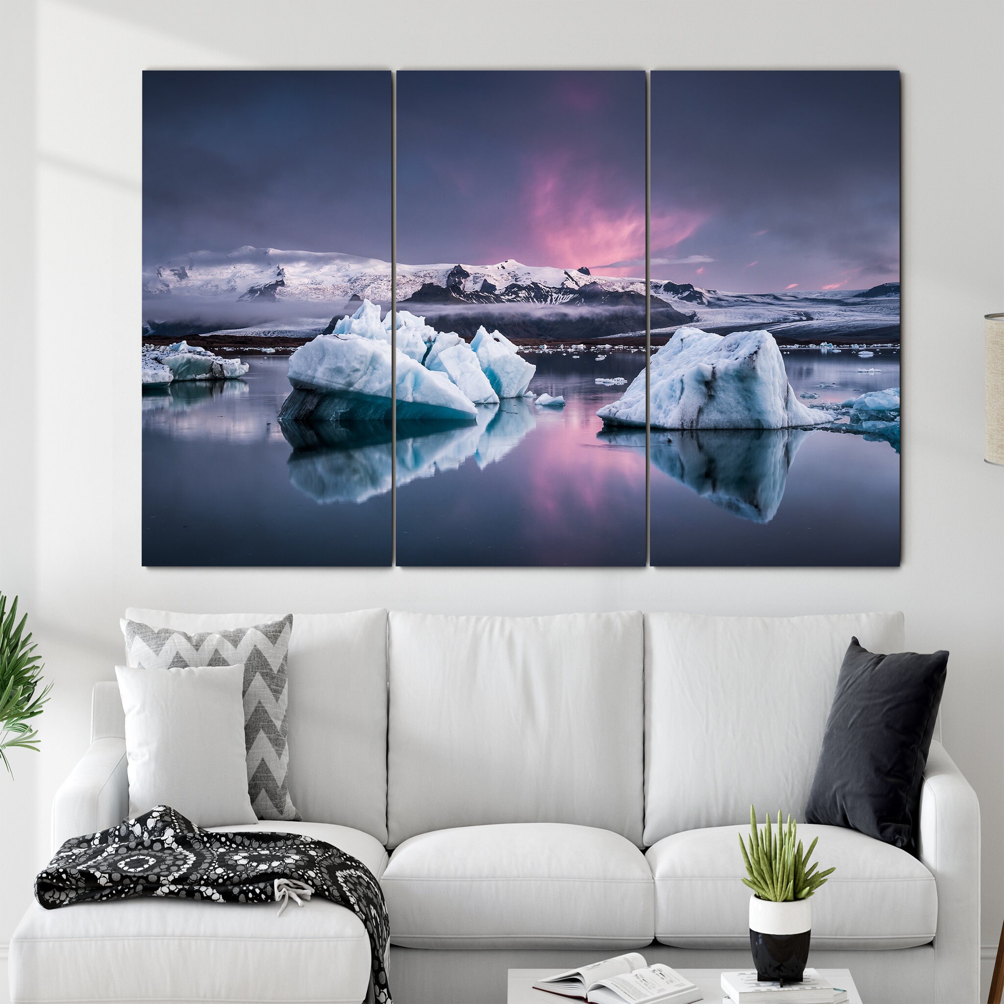 The Glacier Lagoon Canvas Wall Art - Photographie Islandaise de L'eau