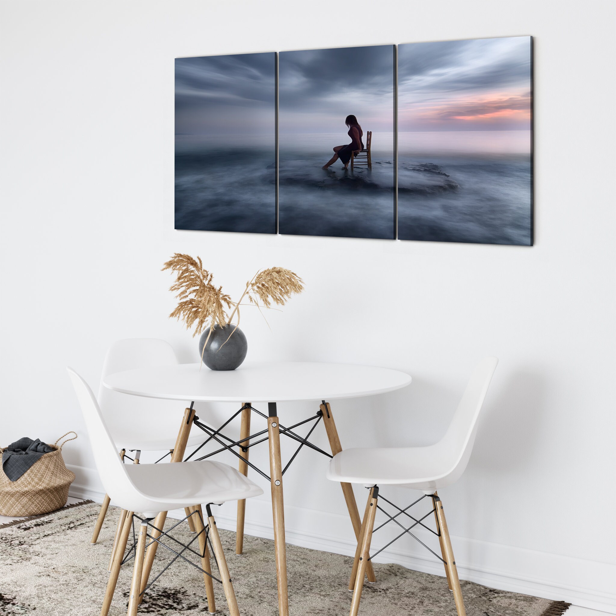 Of Tide et Nightfall Canvas Art Mural - Féminin Moderne