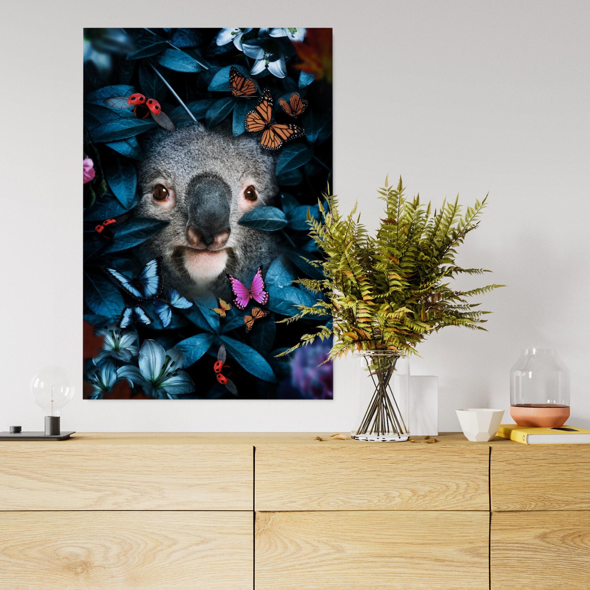 Tropical Koala framed art prints Tropical wall art canvas Etsy