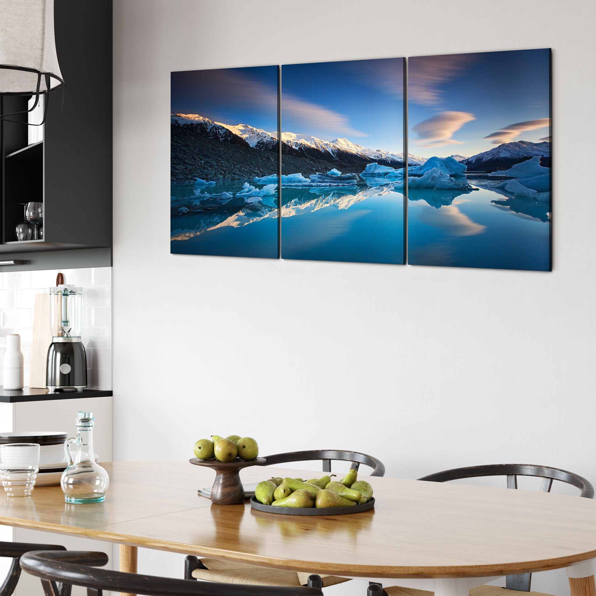 Winter Symmetry Canvas Art Mural - Photographie d'eau de Ciel