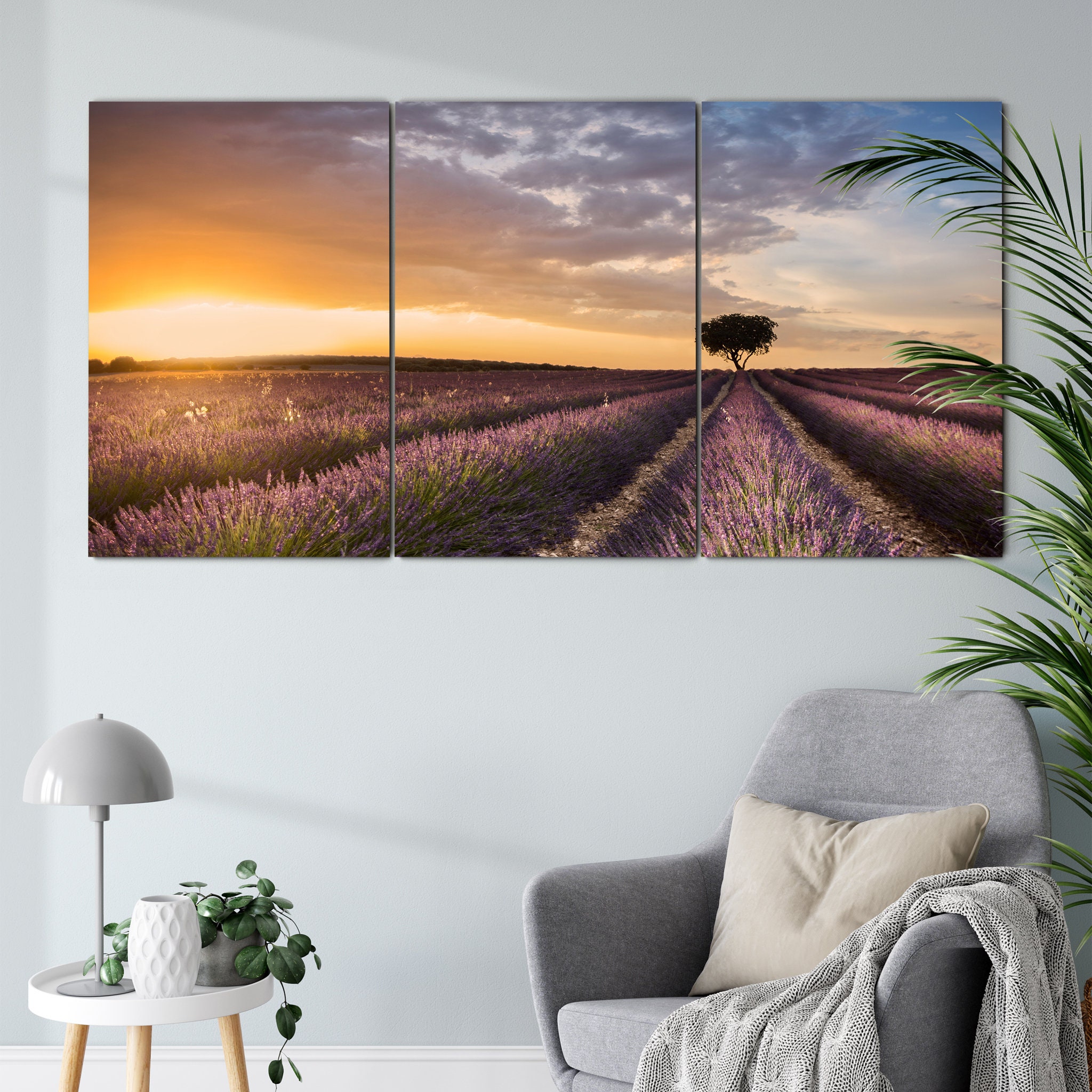 Destination Lavender Art Mural sur Toile - Photographie de Fleurs Art d'arbre