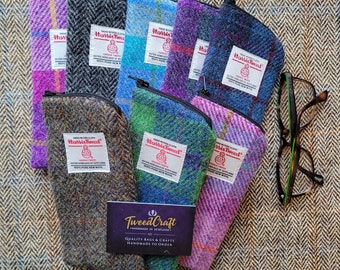 Handmade Harris Tweed Glasses Case, tartan glasses case, plaid glasses case, scottish gift