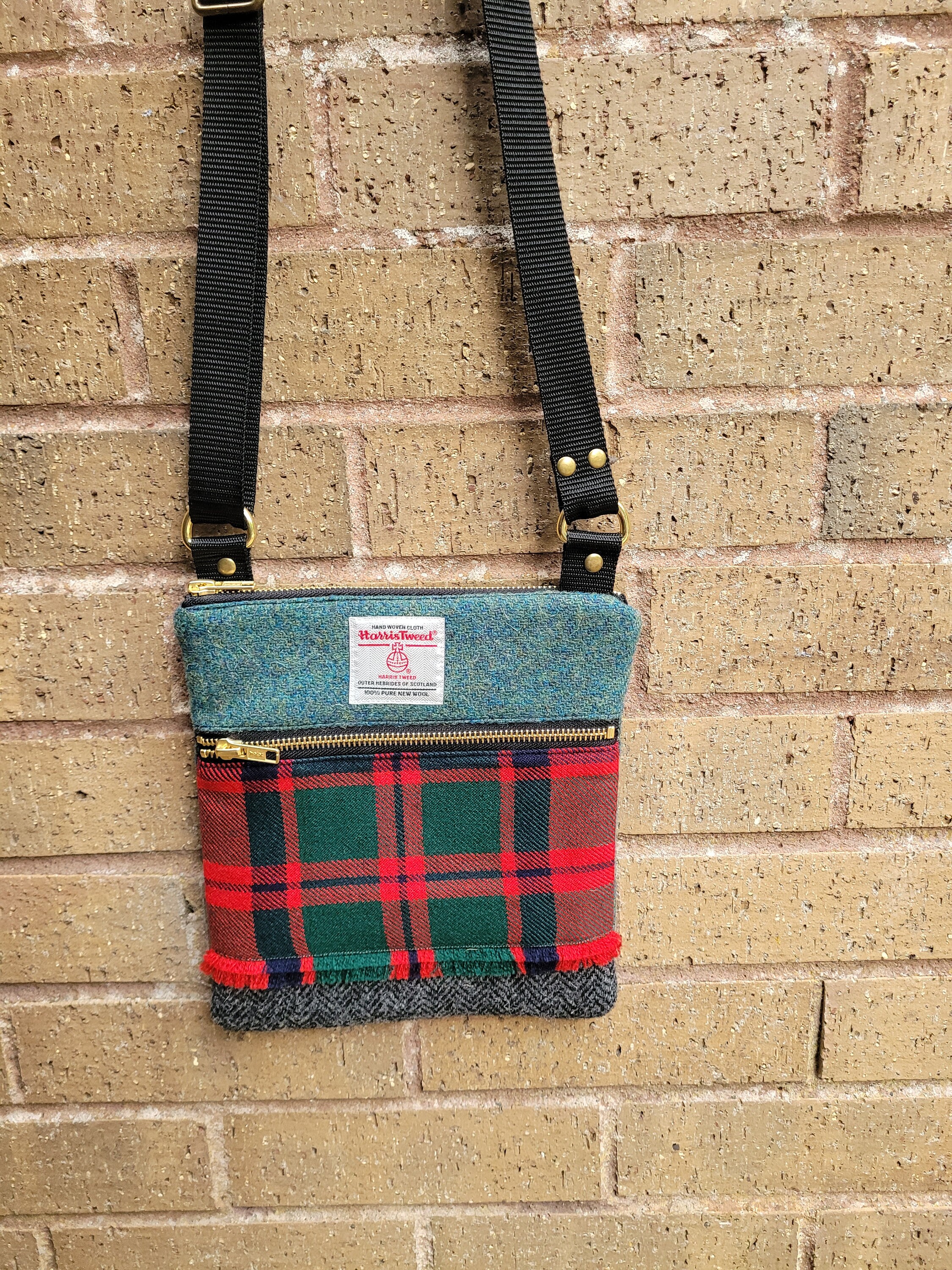 Authentic Handmade Harris Tweed Crossbody Bag, Macintosh Tartan, Dog Walking Bag, Gift for Her, Crossbody Bag, Tweed Bag, Ready to Ship Authentic Handmade Harris Tweed Crossbody Bag, Macintosh Tartan, Dog Walking Bag, Gift for Her, Crossbody Bag, Tweed Bag, Ready to Ship