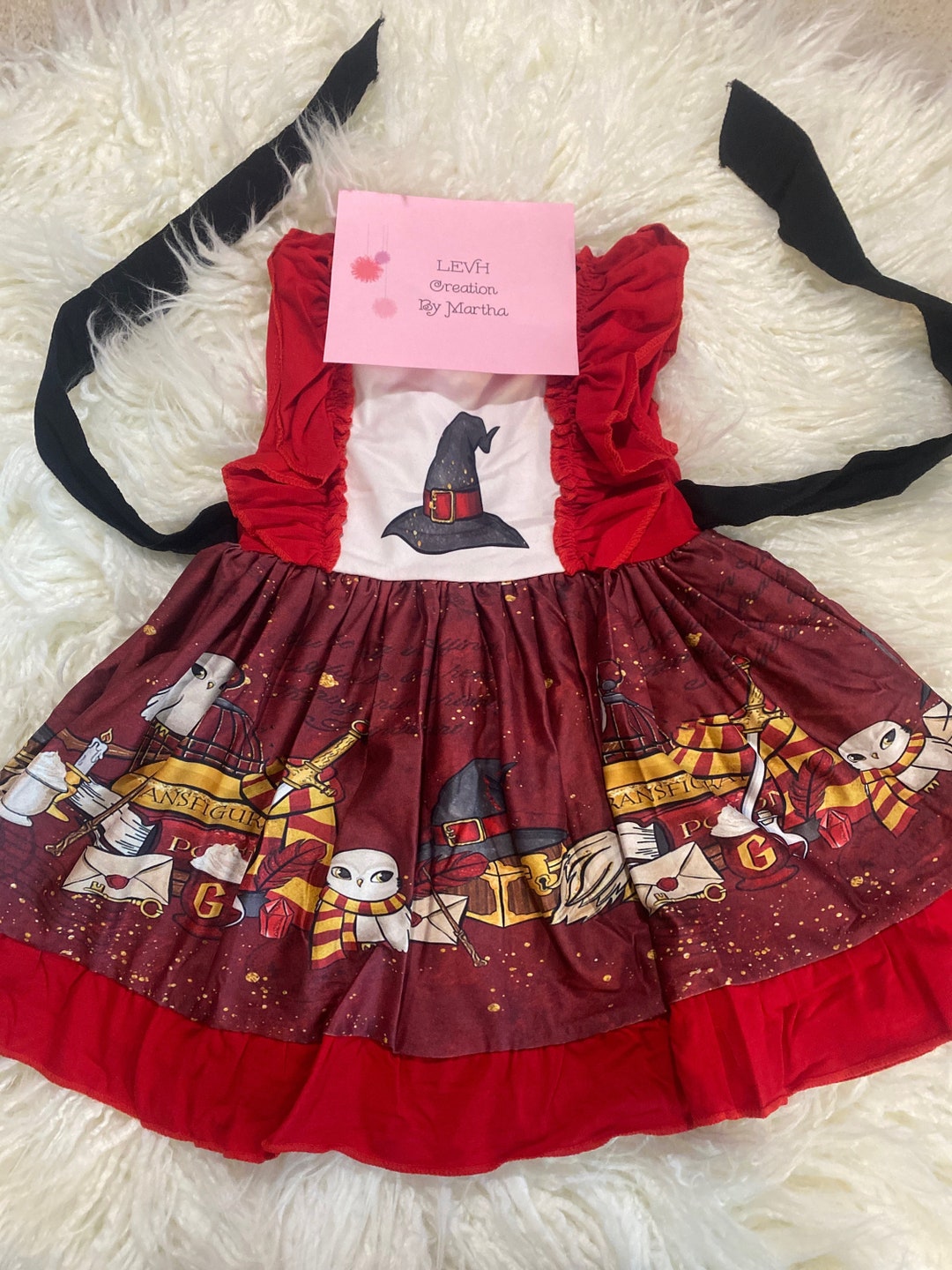 Red Wizard Ruffle Hat Inspired Twirl Dress - Etsy