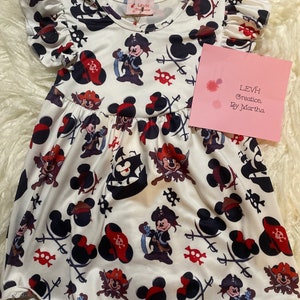 Pirate Mouse Inspired Flutter Sleeve Milk Dress
