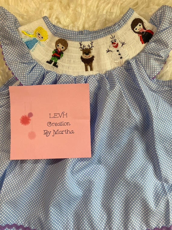 ice princess smocked dress Frozen Smocked Ice Princess Inspired Dress