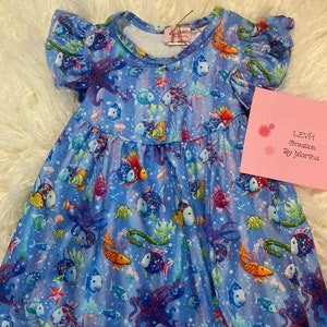 Rainbow Fish Book Inspired Character Flutter Sleeve Milk Dress