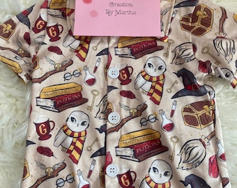 Brown Wizard Hat & Owl Inspired Button Down Shirt