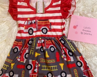 Firefighter Flutter Sleeve Dress