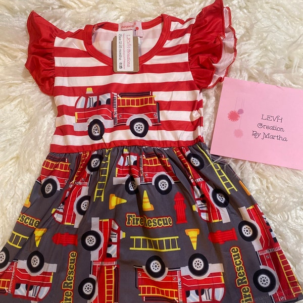 Firefighter Flutter Sleeve Dress