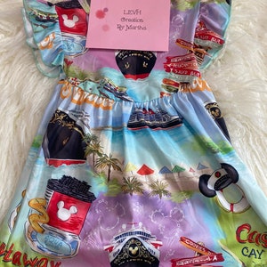 Castaway Rainbow Mouse Cruise Inspired Flutter Sleeve Milk Dress