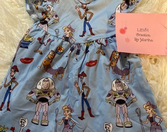 Toy Characters Inspired Flutter Sleeve Milk Dress