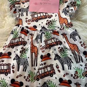 Safari Mouse Animal Inspired Flutter Sleeve Milk Dress