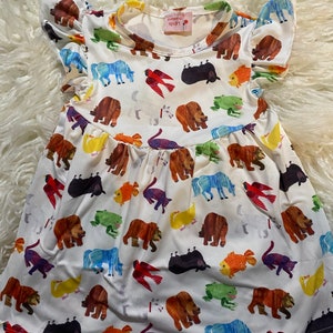 Brown Bear Book Inspired Character Flutter Sleve Milk  Dress
