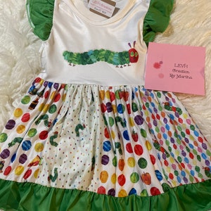 Hungry Caterpillar Inspired Book Character Flutter Sleeve Dress