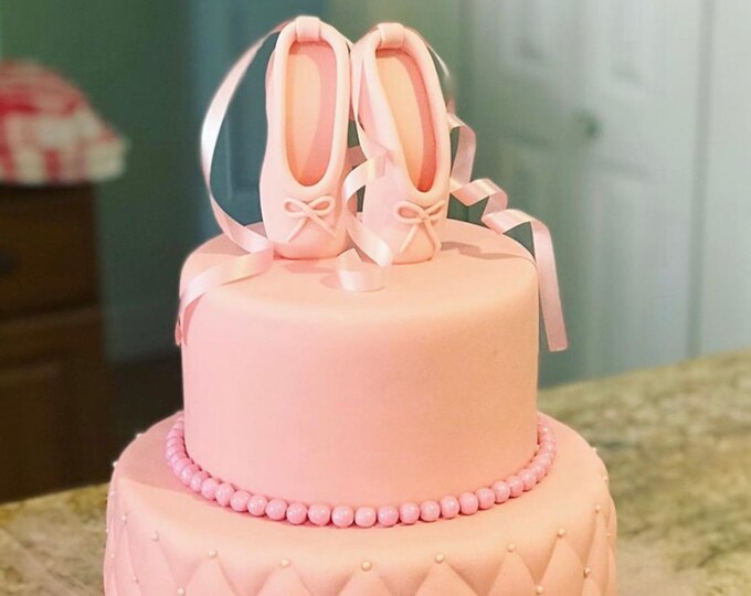 Fondant Gumpaste Ballerina Shoes Cake Topper Sugar Decoration Etsy