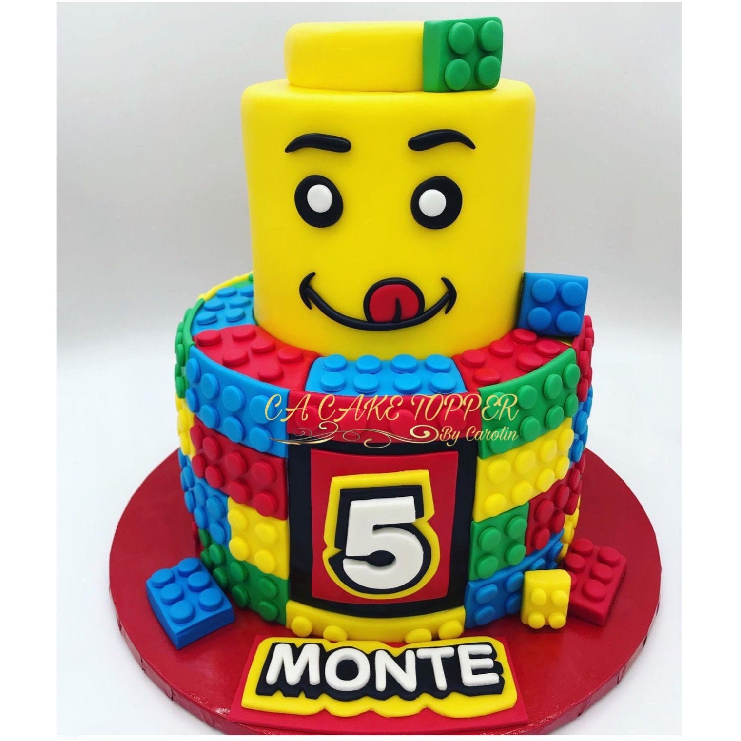 LEGO Themed Birthday Cake. Cake . Fake Birthday Cake. - Etsy