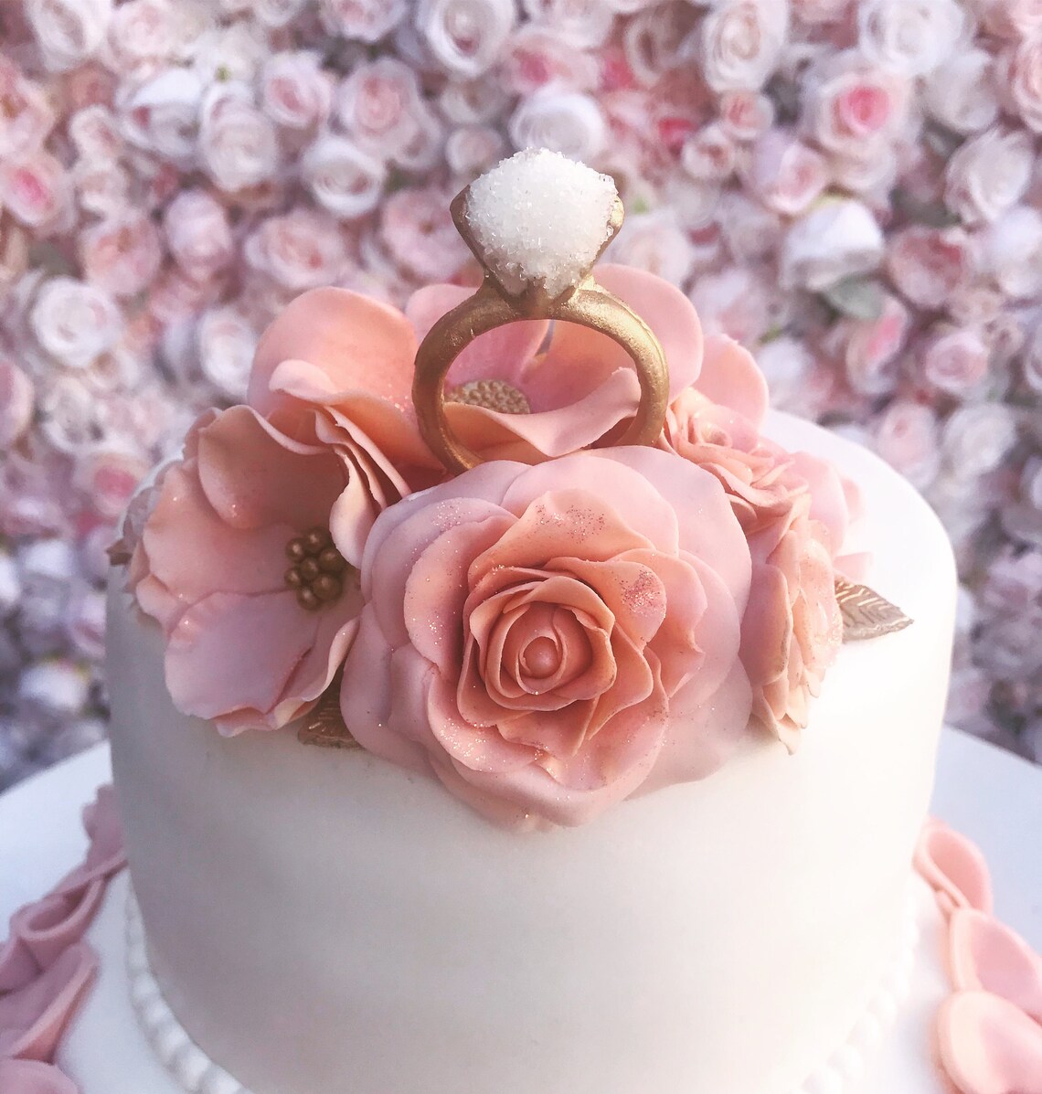 12 Edible Fondant Engagement Rings Cake Cupcake Cakepops Etsy
