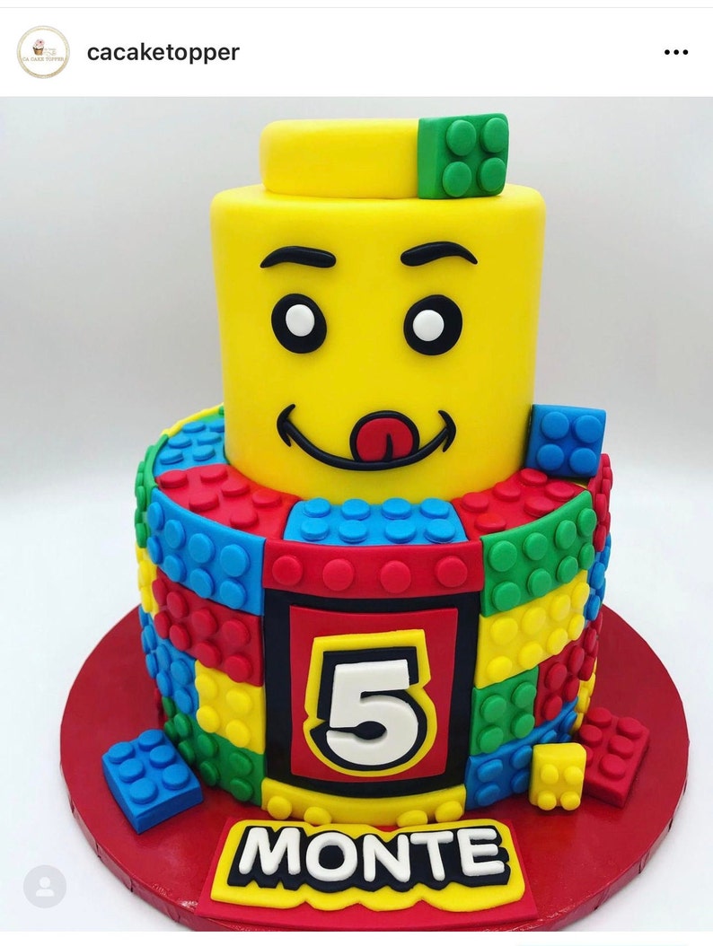 LEGO themed birthday cake. Dummy cake . Fake birthday cake. Lego cake. image 2