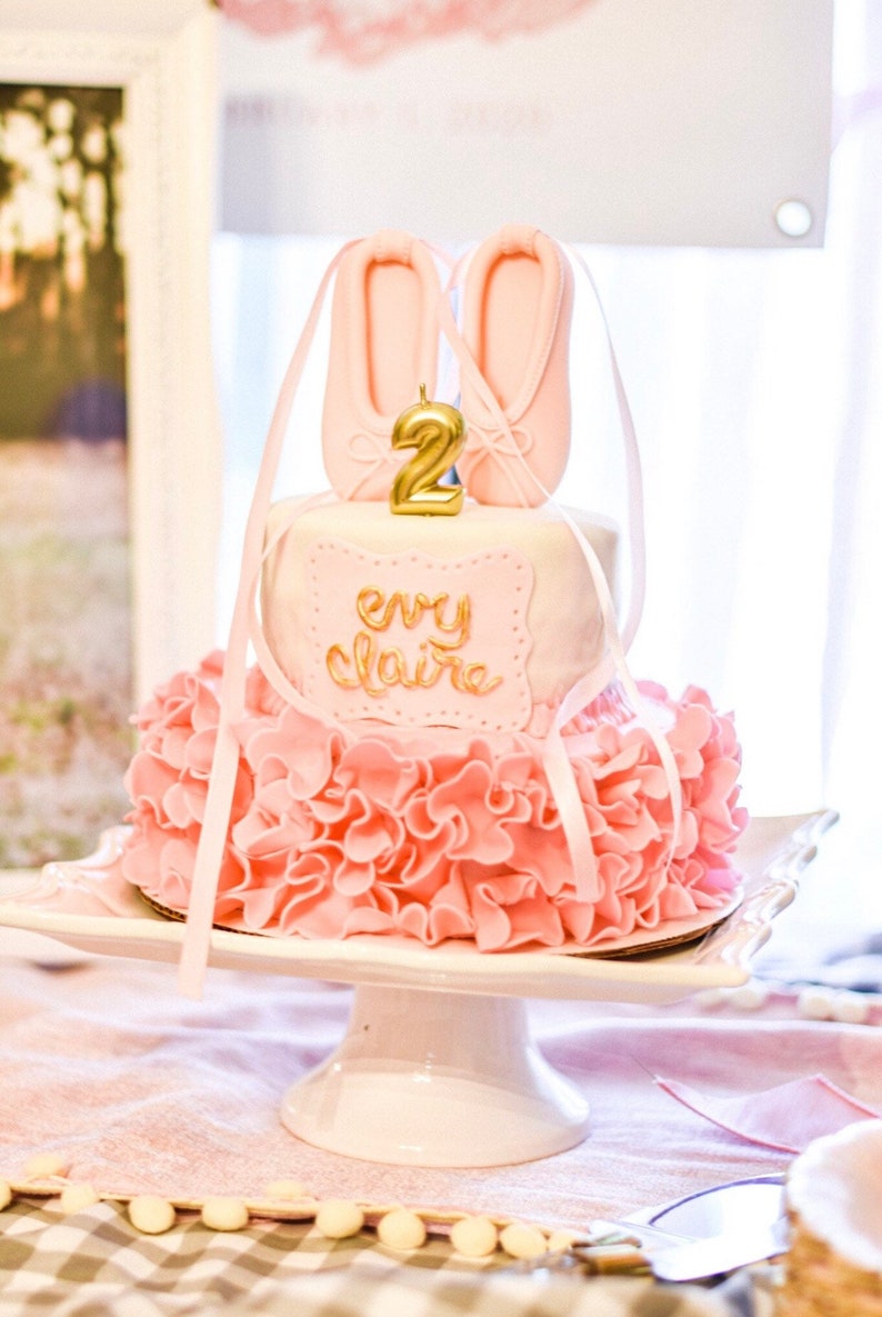 Fondant Edible Pink Ballerina Slippers Cake Toppers. Ballet Etsy