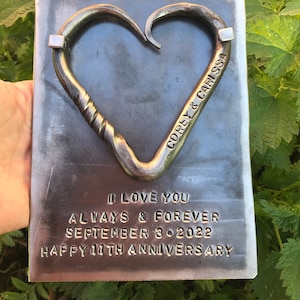 6th Anniversary gift - Partner - Iron wedding gift - Personalized - Love - for him - for her - iron vows from a Blacksmith