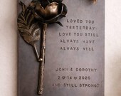 11th anniversary gif - Steel Rose - Steel wedding - Hand Forged Steel Rose - Personalized - iron gift - for him for her - 11th wedding gift
