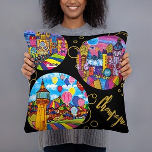 Classic Cushion, Black, France, Champagne, Reims, Epernay, Verzenay, France, Original
